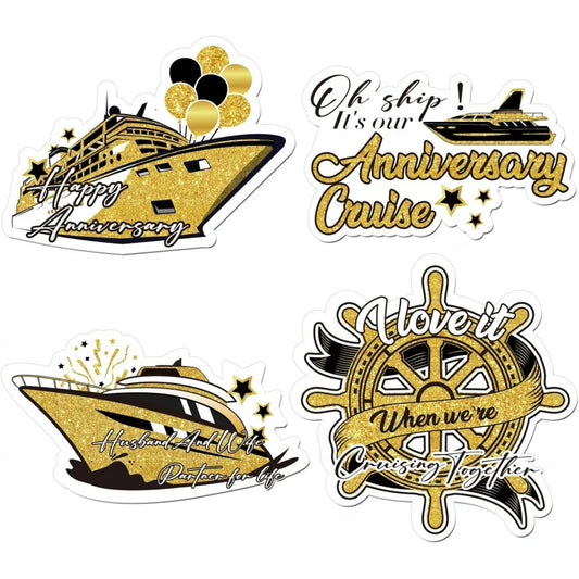 4 Pcs Happy Anniversary Cruise Door Magnet