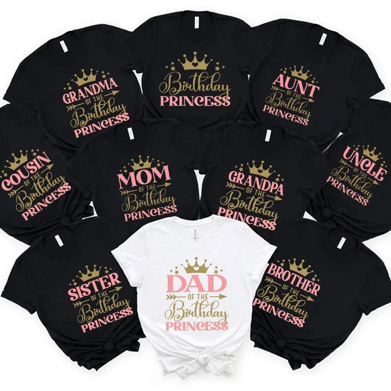 Birthday Princess Family Matching T-Shirts | Kids & Adult Sizes
