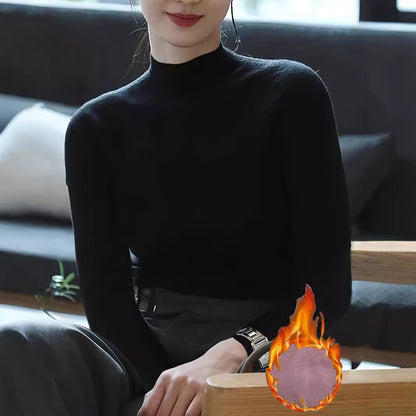 Women's Fleece-Lined Thermal Top - Turtleneck Base Layer