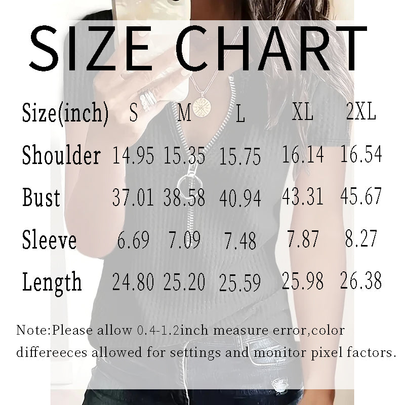 Women's 2-Pack Zipper V-Neck Tunic Tops - Loose Fit Summer Shirts